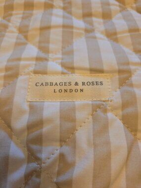 Cabbages & Roses London King Quilted Pillow Shams – Beige Stripe – Pair
